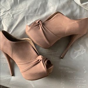 Pink Peep Toe Booties